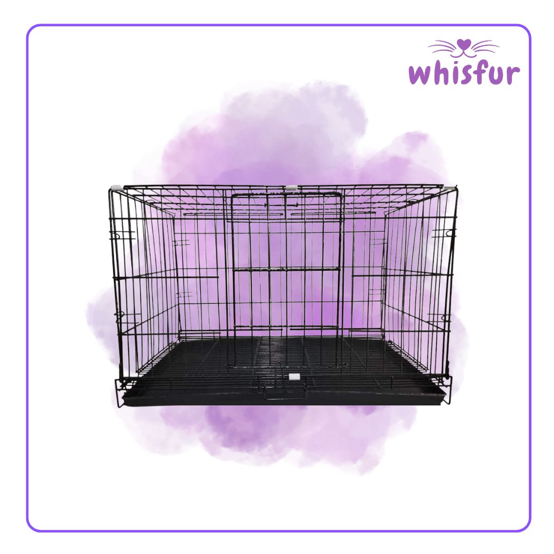 An Image of Collapsible Cage for Cats and Dogs (pc)1set medium with the logo of Whisfur Pet Supplies at the upper right corner.