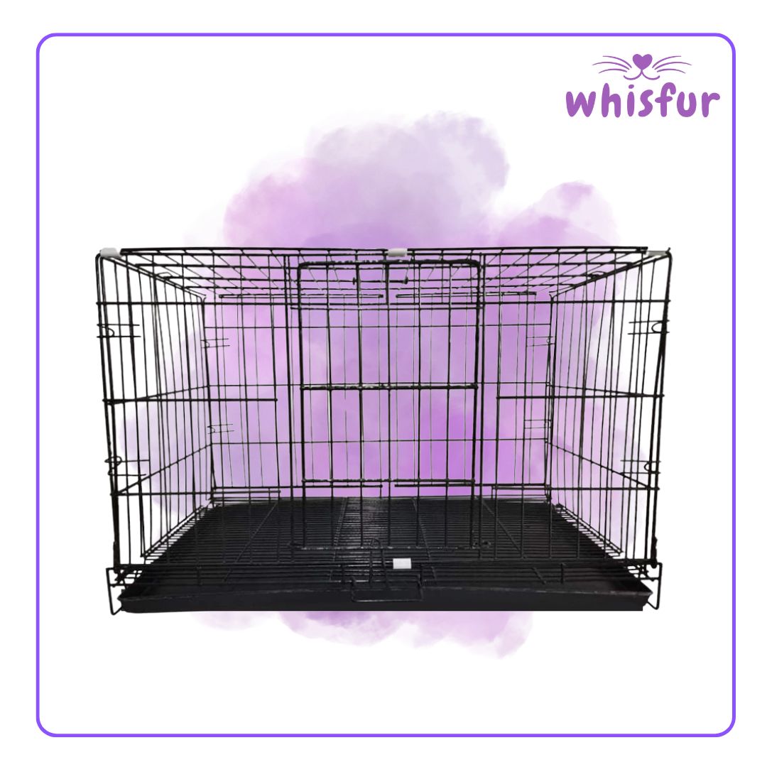 An Image of Collapsible Cage for Cats and Dogs (pc)1set xlarge with the logo of Whisfur Pet Supplies at the upper right corner.