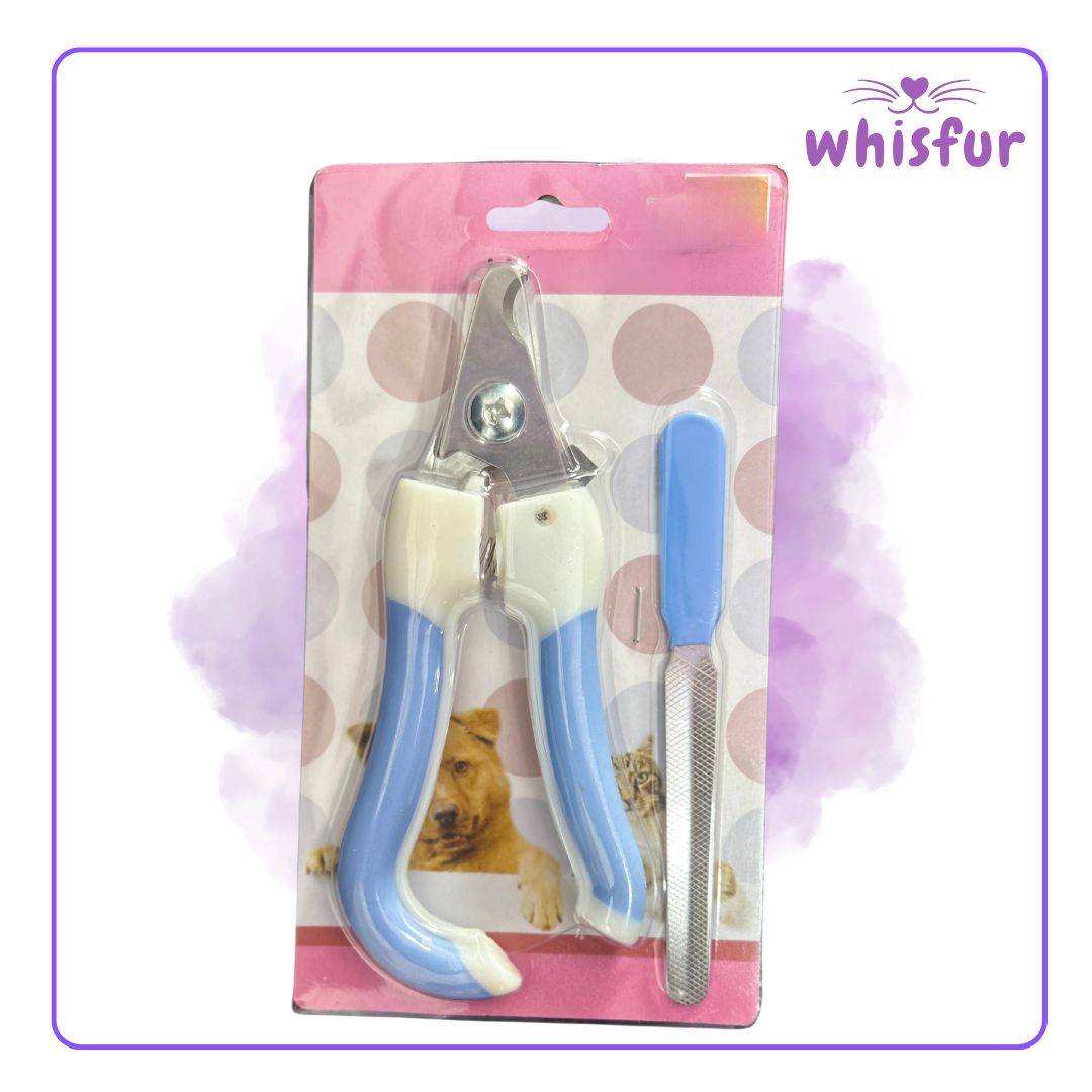 An Image of Pet Nail Clipper Nail trimmer for Cats and Dogs (pc)2 big with the logo of Whisfur Pet Supplies at the upper right corner.