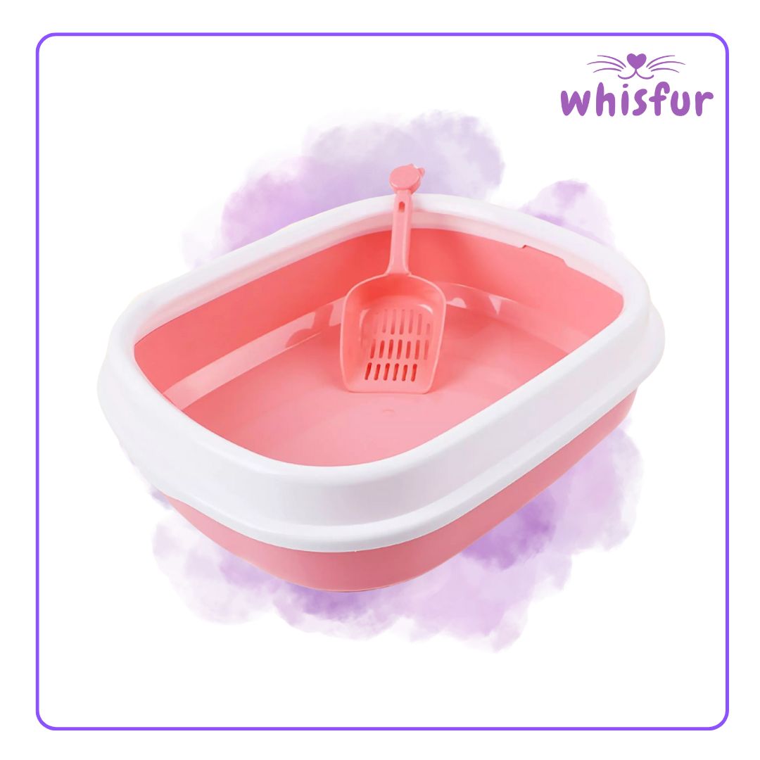 An Image of Litter Box for Cats (pc)1set medium with the logo of Whisfur Pet Supplies at the upper right corner.