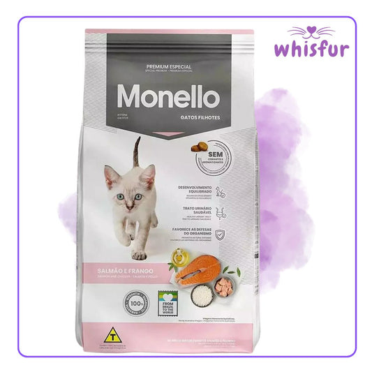 An Image of Monello Dry Food For Cats 1 Sack 10.1Kg Kitten with the logo of Whisfur Pet Supplies at the upper right corner.