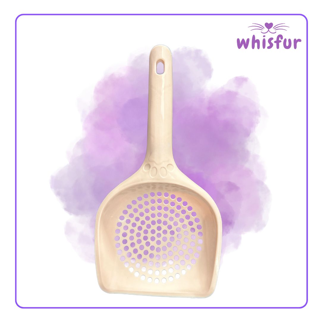 An Image of Littersand scooper (pc)  with the logo of Whisfur Pet Supplies at the upper right corner.