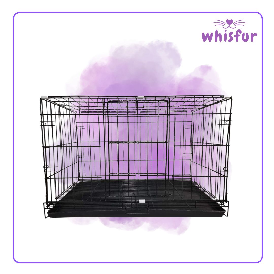 An Image of Collapsible Cage for Cats and Dogs (pc)1set large with the logo of Whisfur Pet Supplies at the upper right corner.