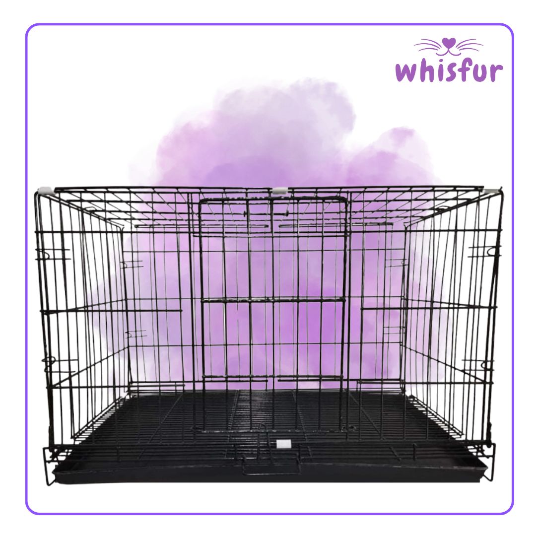 An Image of Collapsible Cage for Cats and Dogs (pc)1set xxlarge with the logo of Whisfur Pet Supplies at the upper right corner.